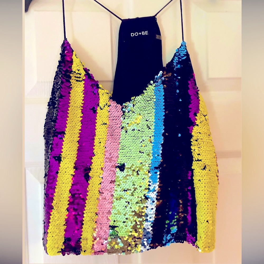 Colorful sequin top